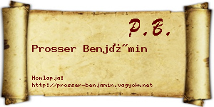 Prosser Benjámin névjegykártya